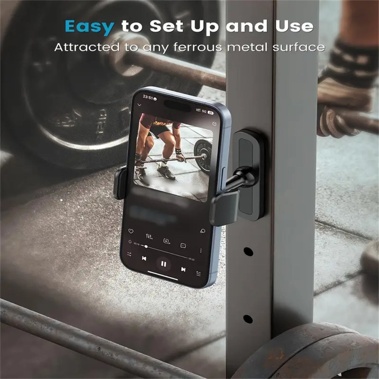 Magnetic 360° Rotatable Phone Holder Gym Metal Magnetic Adjustable Phone Holder